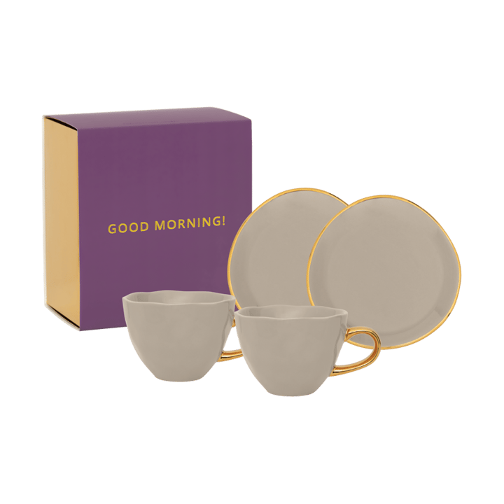 Set regalo tazze cappuccino & piattini Good Morning 2 pezzi - Gray morn - URBAN NATURE CULTURE