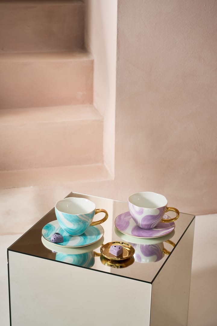 Set regalo tazze cappuccino & piattini Good Morning 2 pezzi - Valuri violet - URBAN NATURE CULTURE