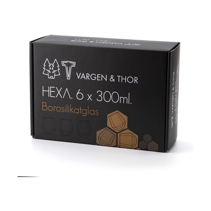 Bicchiere Hexa 30 cl, confezione da 6, Trasparente Vargen & Thor