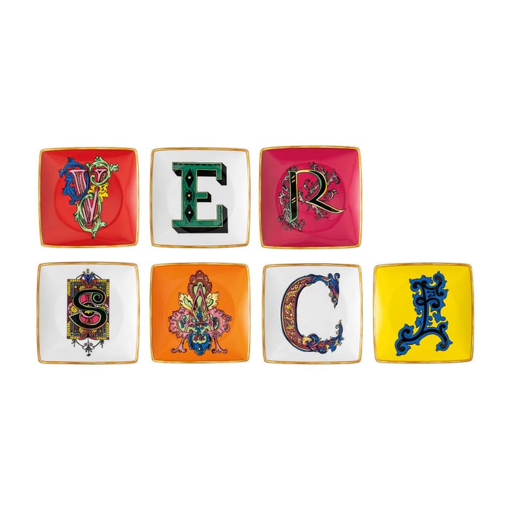 Piatto Versace Holiday Alphabet, 12 cm, confezione da 7 - Versace - Versace