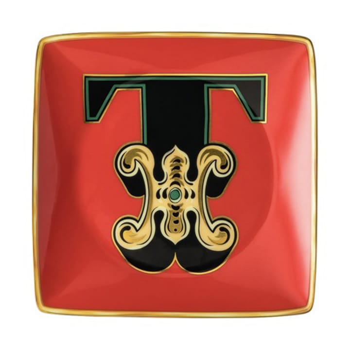 Piatto Versace Holiday Alphabet, 12 cm - Lettera: T - Versace