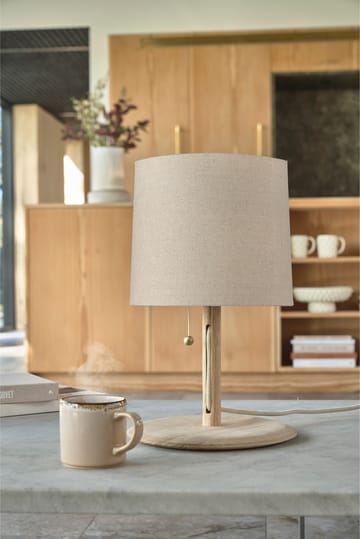 Lampada da tavolo Barv 41xØ26 cm - Rovere massiccio non trattato - Villa Collection