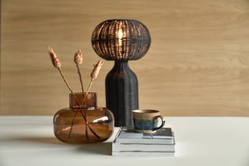 Lampada da tavolo in rattan Werna Ø 30 cm - Nero - Villa Collection