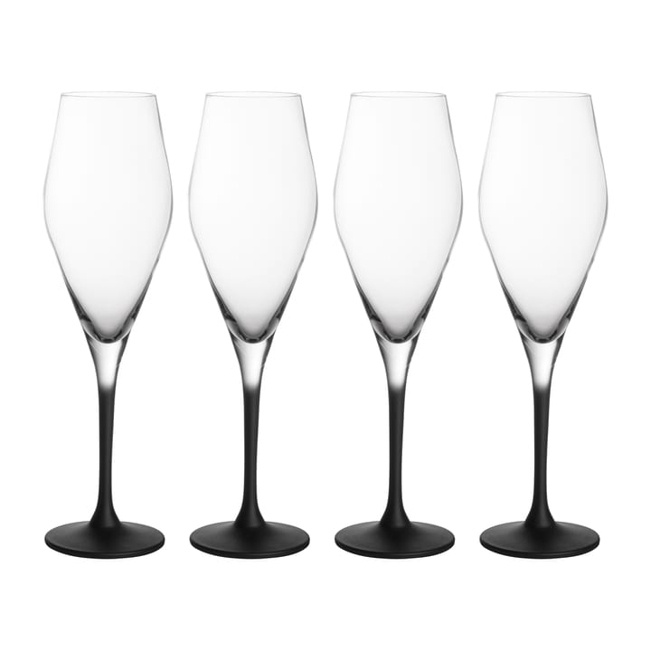 Calice da champagne Manufacture Rock 26 cl confezione da 4 - Trasparente-nero - Villeroy & Boch