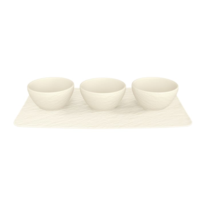 Ciotola per salse Manufacture Rock 3 pz con vassoio - Blanc - Villeroy & Boch