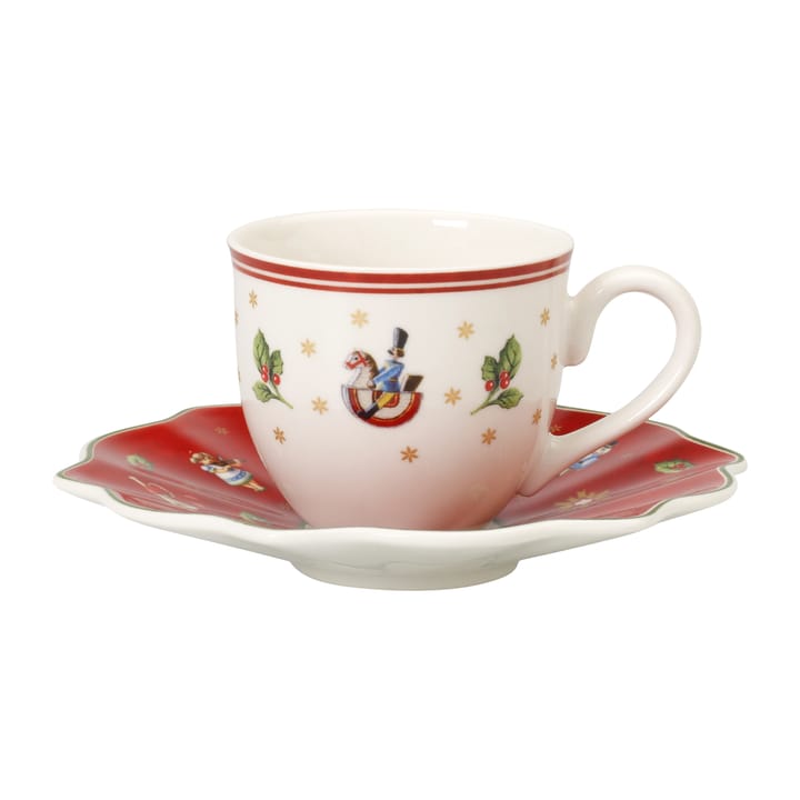 Tazzina da caffè Toy's Delight con piattino - Bianco-rosso - Villeroy & Boch