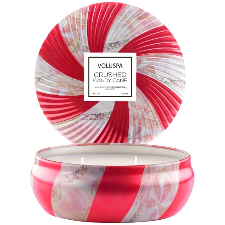 Candela profumata Limited Edition 3-wick in tin, 40 ore di durata - Crushed Candy Cane - Voluspa