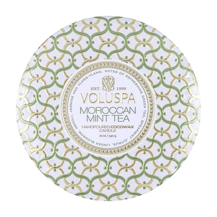 Candela profumata Maison Blanc latta con 3 stoppini 40 ore, Moroccan mint tea Voluspa