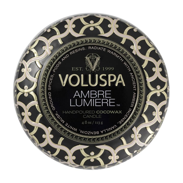 Candela profumata Maison Noir Mini Tin 25 ore, Ambre lumiere Voluspa