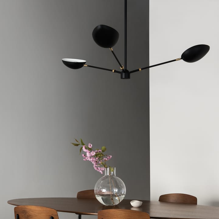 Lampadario da soffitto Spoon, Nero opaco, ottone Watt & Veke