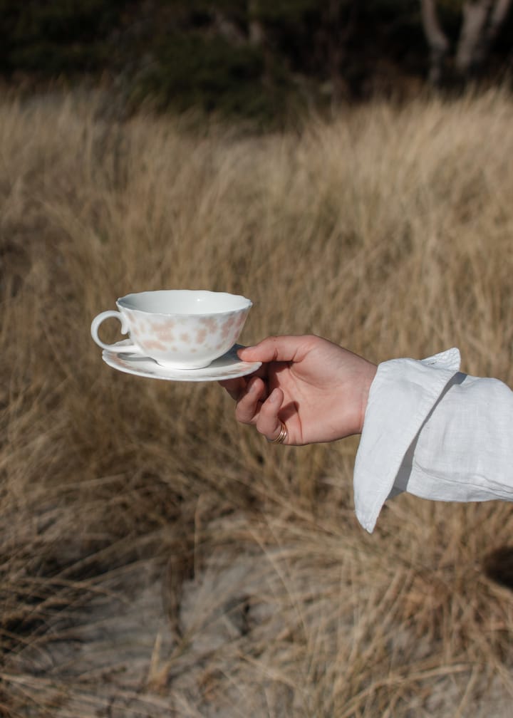 Tazza da tè con piattino Slåpeblom, 30 cl, Rosa Wik & Walsøe